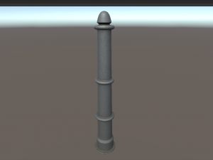 barrier bollard pack 5 gray v3 low poly lods 3Dモデル