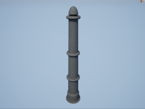 barrier bollard pack 5 gray v3 low poly lods 3Dモデル