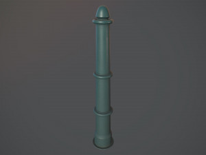 barrier bollard pack 5 green v1 low poly lods Modelo 3D