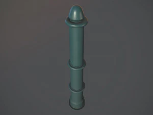 बैरियर बोलार्ड पैक 5 ग्रीन वी1 लो पॉली लॉड्स 3D मॉडल