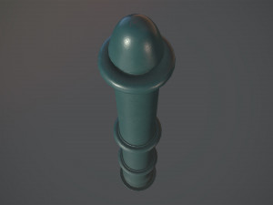 barrier bollard pack 5 green v1 low poly lods Modelo 3D