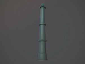 barrier bollard pack 5 green v1 low poly lods Modelo 3D