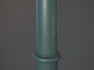 barrier bollard pack 5 green v1 low poly lods Modelo 3D