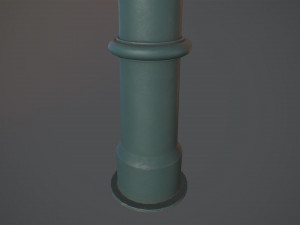 barrier bollard pack 5 green v1 low poly lods Modelo 3D