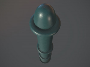 barrier bollard pack 5 green v1 low poly lods Modelo 3D