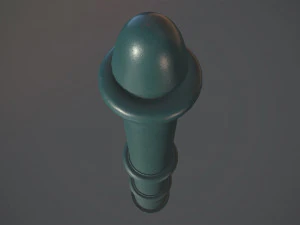 बैरियर बोलार्ड पैक 5 ग्रीन वी1 लो पॉली लॉड्स 3D मॉडल