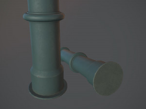 barrier bollard pack 5 green v1 low poly lods Modelo 3D