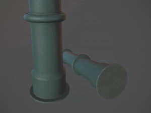 बैरियर बोलार्ड पैक 5 ग्रीन वी1 लो पॉली लॉड्स 3D मॉडल