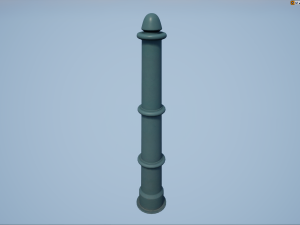 barrier bollard pack 5 green v1 low poly lods Modelo 3D