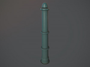 barrier bollard pack 5 green v2 low poly lods Modello 3D