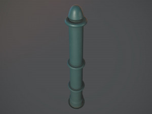 barrier bollard pack 5 green v2 low poly lods Modello 3D