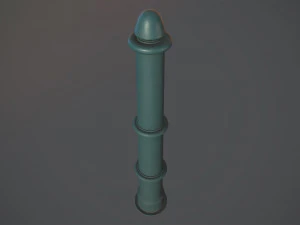 barrier bollard pack 5 green v2 low poly lods 3D Model