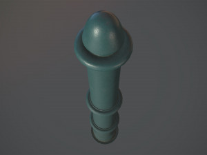 barrier bollard pack 5 green v2 low poly lods Modello 3D
