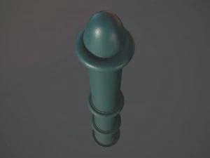 barrier bollard pack 5 green v2 low poly lods 3D Model