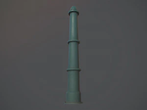 barrier bollard pack 5 green v2 low poly lods 3D Model