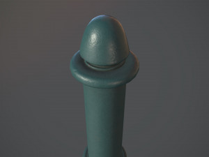 barrier bollard pack 5 green v2 low poly lods Modello 3D