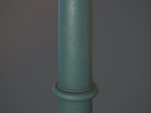 barrier bollard pack 5 green v2 low poly lods Modello 3D