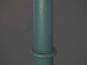 barrier bollard pack 5 green v2 low poly lods 3D Model