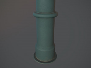 barrier bollard pack 5 green v2 low poly lods Modello 3D