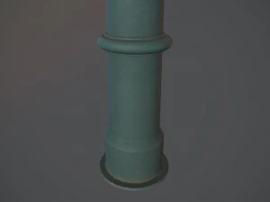 barrier bollard pack 5 green v2 low poly lods 3D Model