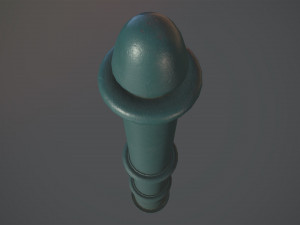 barrier bollard pack 5 green v2 low poly lods Modello 3D