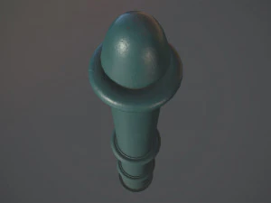 barrier bollard pack 5 green v2 low poly lods 3D Model