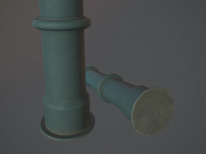 barrier bollard pack 5 green v2 low poly lods Modello 3D