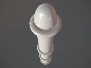 barrier bollard pack 5 green v2 low poly lods 3D Model