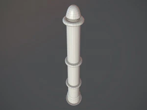 barrier bollard pack 5 green v2 low poly lods 3D Model