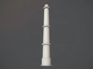 barrier bollard pack 5 green v2 low poly lods 3D Model