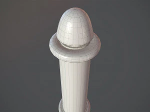 barrier bollard pack 5 green v2 low poly lods 3D Model