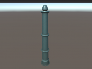 barrier bollard pack 5 green v2 low poly lods Modello 3D