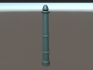 barrier bollard pack 5 green v2 low poly lods 3D Model