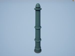 barrier bollard pack 5 green v2 low poly lods Modello 3D