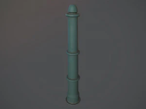 pacote de postes de amarra&ccedil;&atilde;o de barreira 5 green v3 low poly lods Modelo 3D