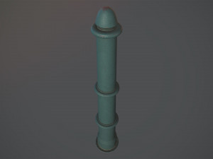 barrier bollard pack 5 green v3 low poly lods Modelo 3D