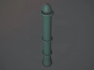 pacote de postes de amarra&ccedil;&atilde;o de barreira 5 green v3 low poly lods Modelo 3D