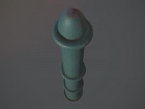 barrier bollard pack 5 green v3 low poly lods Modelo 3D