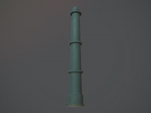 barrier bollard pack 5 green v3 low poly lods Modelo 3D