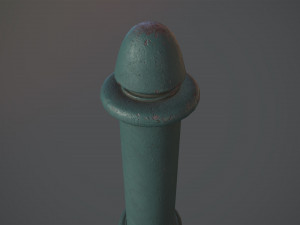 barrier bollard pack 5 green v3 low poly lods Modelo 3D