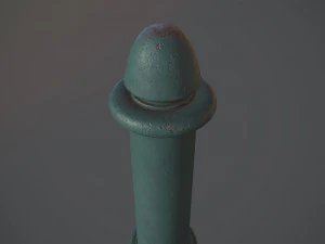 pacote de postes de amarra&ccedil;&atilde;o de barreira 5 green v3 low poly lods Modelo 3D