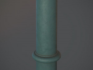 barrier bollard pack 5 green v3 low poly lods Modelo 3D