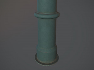 barrier bollard pack 5 green v3 low poly lods Modelo 3D