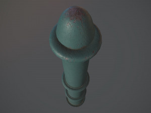 barrier bollard pack 5 green v3 low poly lods Modelo 3D