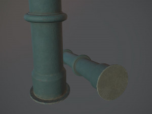 barrier bollard pack 5 green v3 low poly lods Modelo 3D