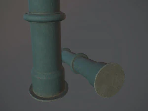pacote de postes de amarra&ccedil;&atilde;o de barreira 5 green v3 low poly lods Modelo 3D