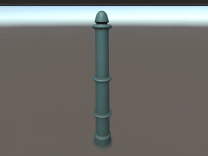 pacote de postes de amarra&ccedil;&atilde;o de barreira 5 green v3 low poly lods Modelo 3D