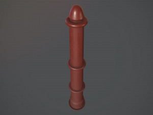 barrier bollard pack 5 red v1 low poly lods 3D Model