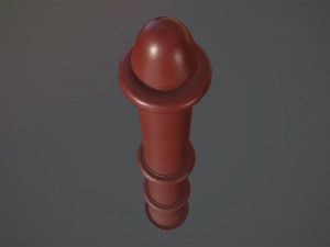 barrier bollard pack 5 red v1 low poly lods 3D Model