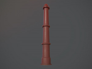 barrier bollard pack 5 red v1 low poly lods 3D Model
